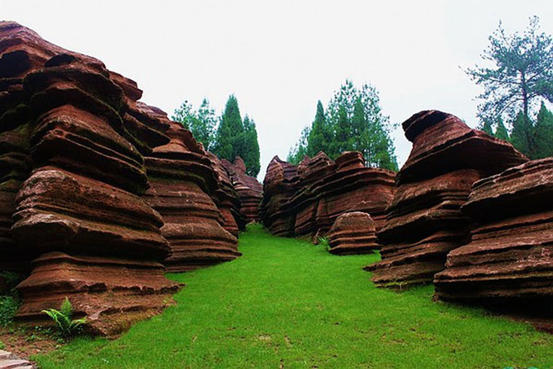 The Red Stone Forest National Geopark in Xiangxi
